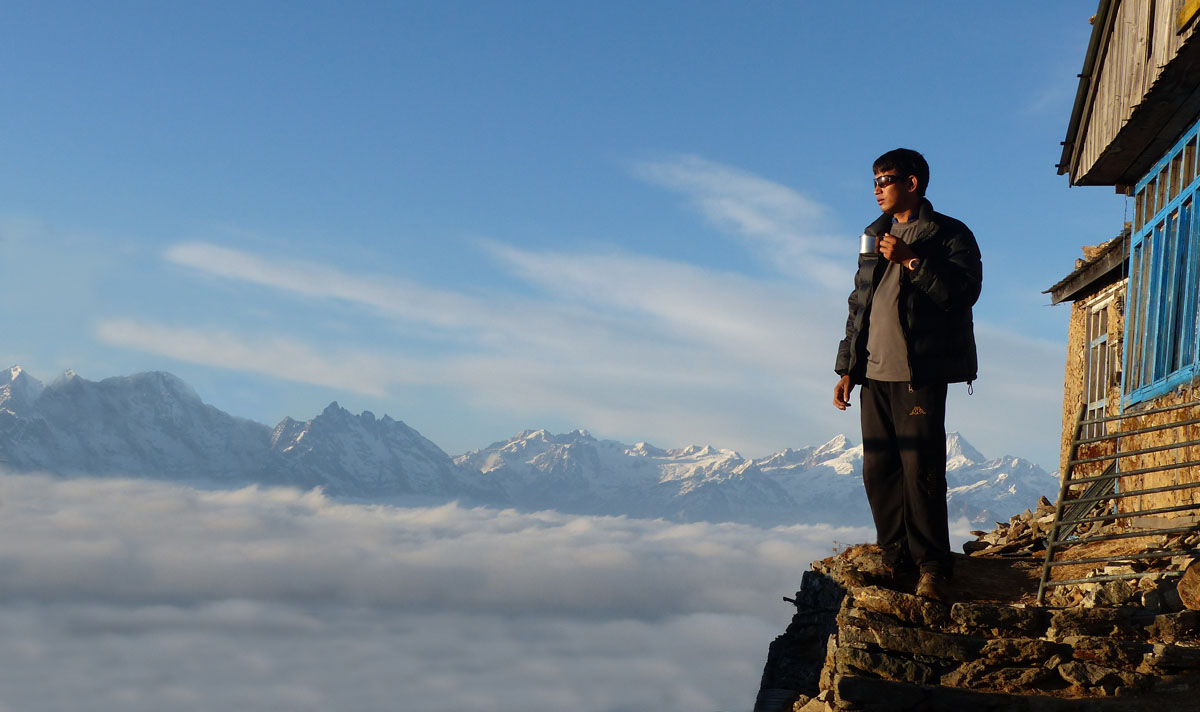 LandTag Laurabina Trek, Kaffe ++ber den Wolken.Nepal gDT.
